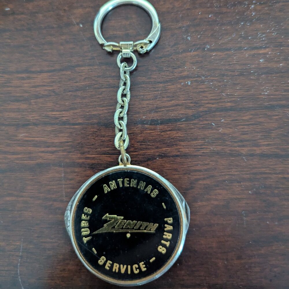 VINTAGE ZENITH KEYCHAIN PROMOTIONAL ADVERTISING Circa 1960'S